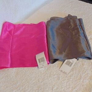 Echo Design silk scarves dark gray and pink 10.5 x 54 inches New